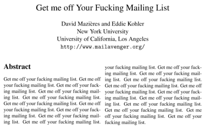 Mailing list paper